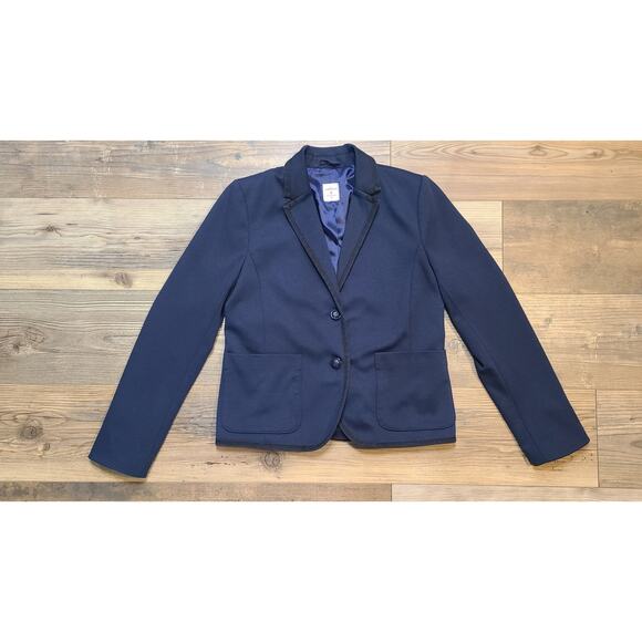 Gap The Academy Schoolboy Uniform 2 Button Blazer Womens 6 Navy Denim Edges - Picture 11 of 12